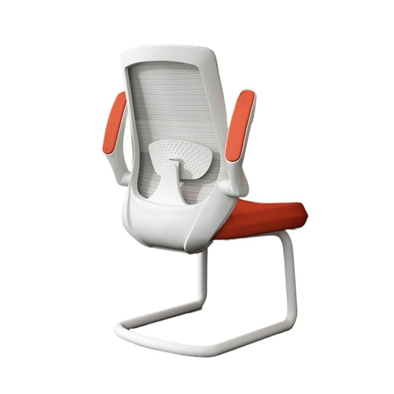 Orange Mesh Office Chair with Adjustable Armrests J84913