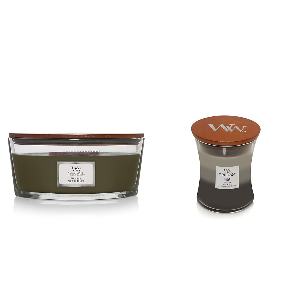 Scented Candle, 16oz Soy Blend Wax Wood Wick E2601