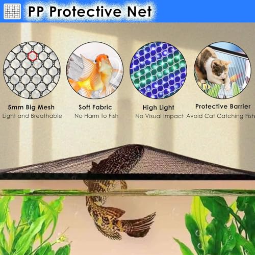 Aquarium Anti-Jump Net Cover (55.1" x 23.6") B5204