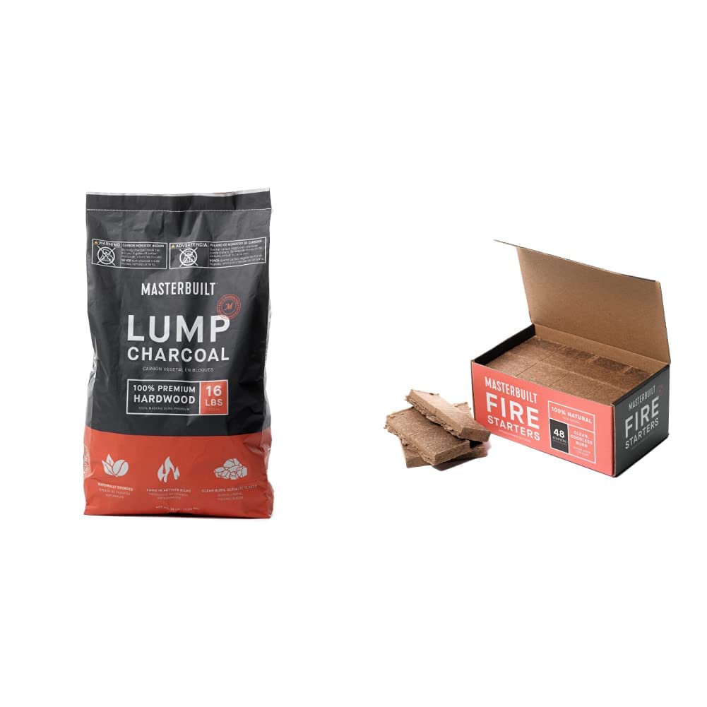 16 lb Lump Charcoal + 48 Fire Starters Bundle N98204
