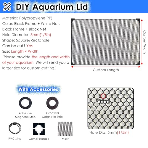 Aquarium Anti-Jump Net Cover (55.1" x 23.6") B5204