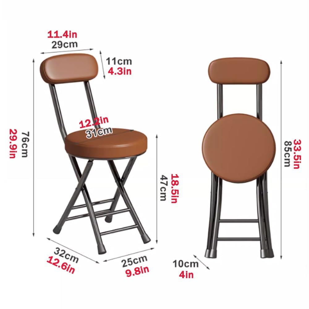 Black Padded Folding Stool W83169