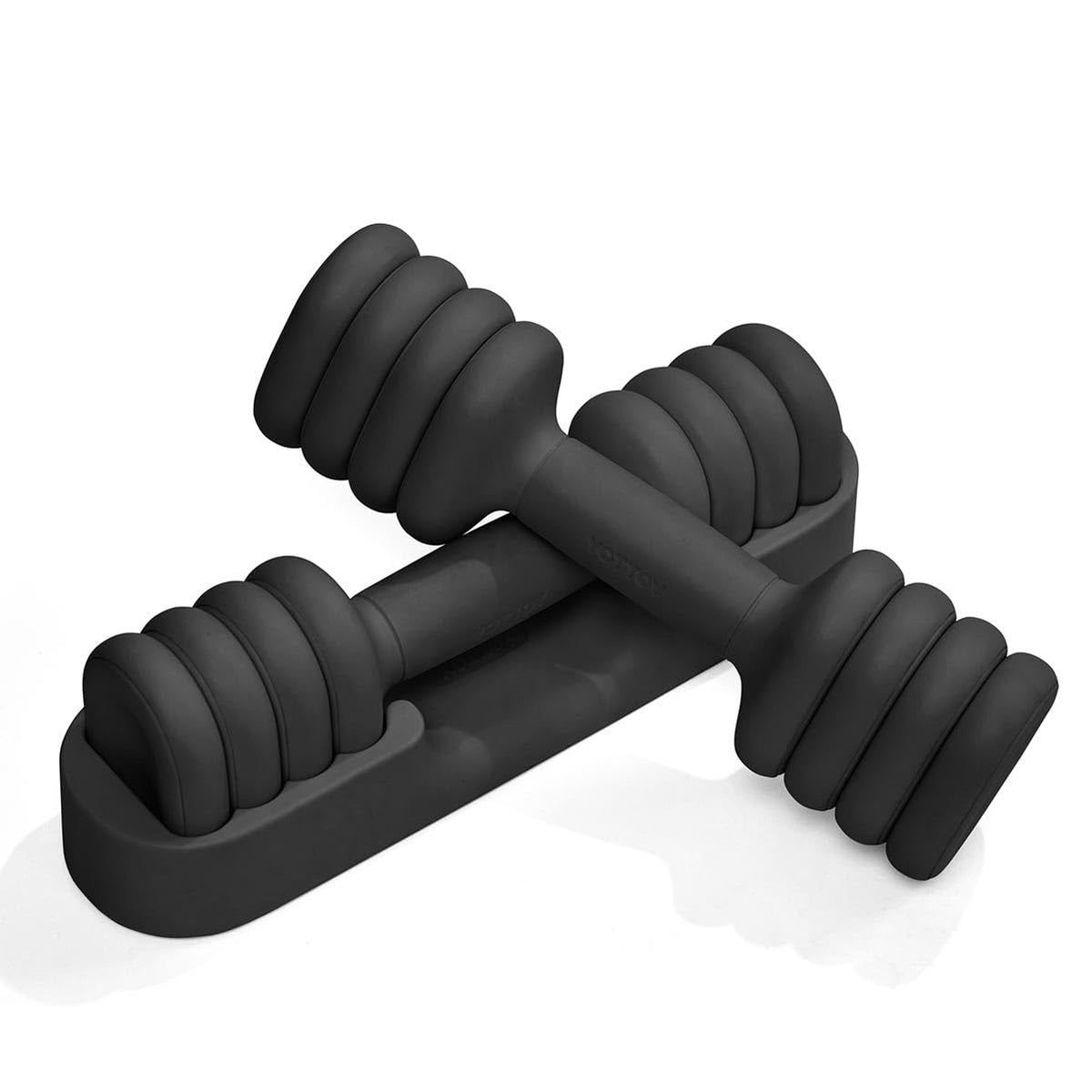 Adjustable Dumbbell Set of 2, 4-in-1 Free Weights with Soft Grip and Base E61672