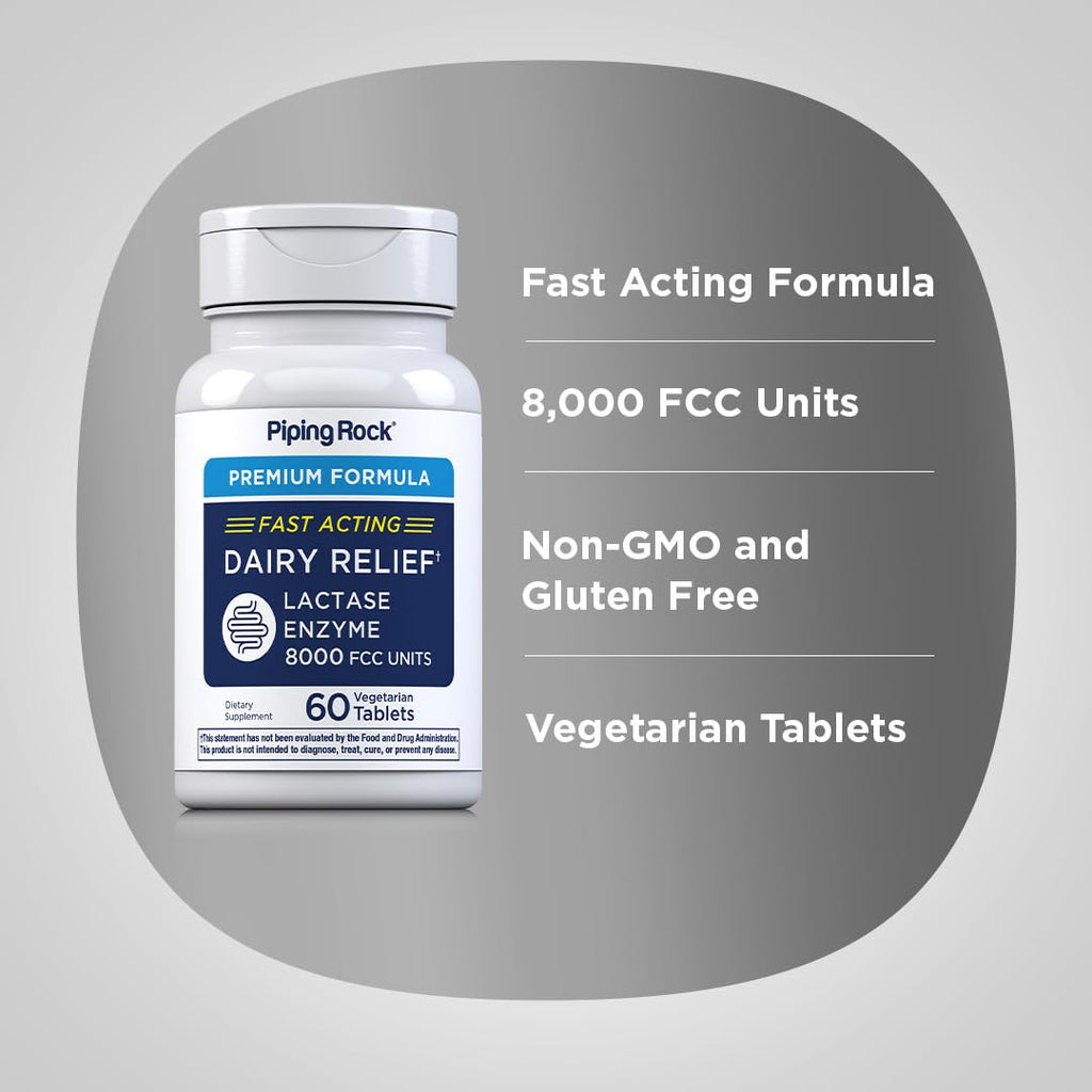 Lactase Enzyme 8000 FCC 60 Tablets V75228