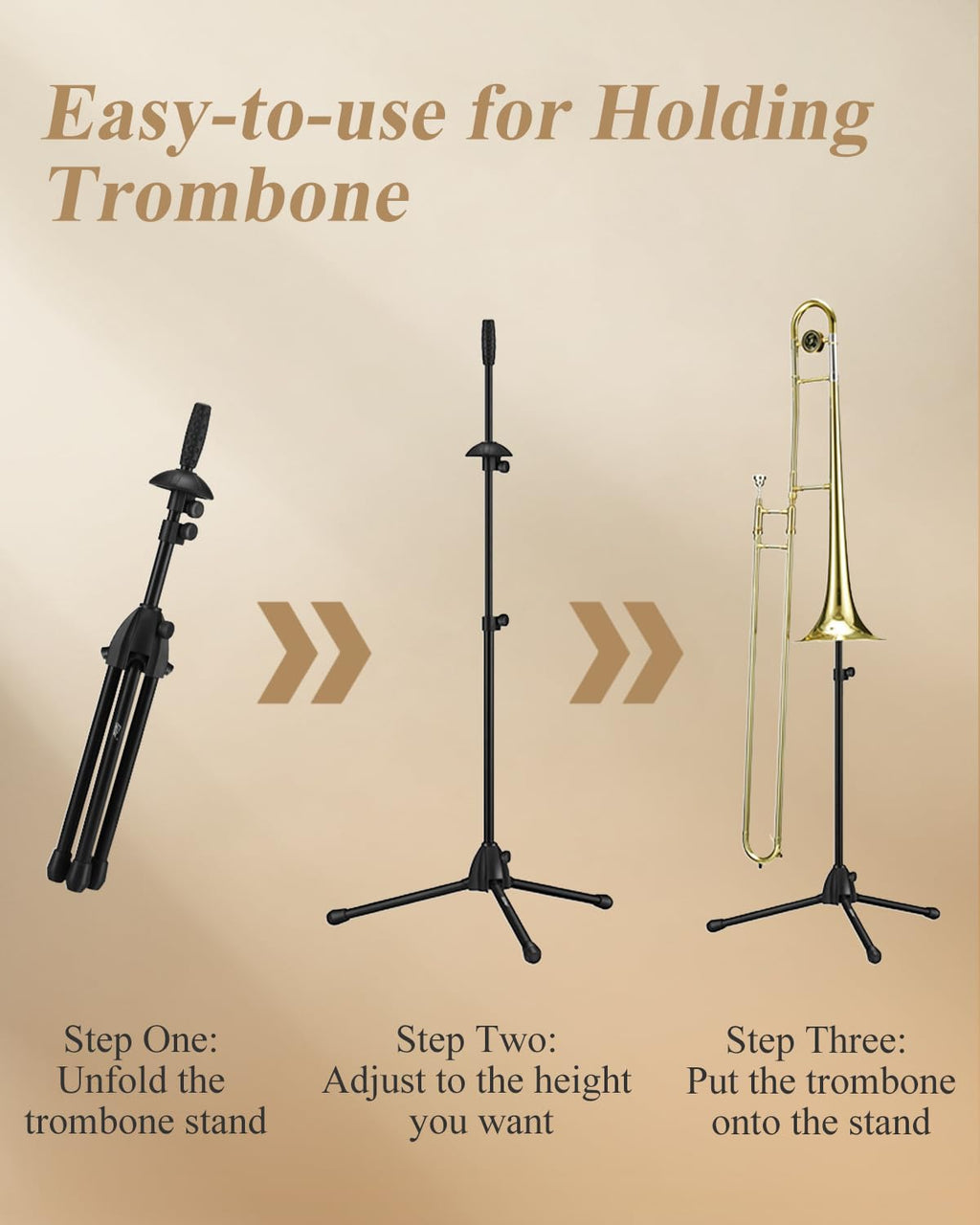 Adjustable Tenor Bass Trombone Stand with Bag T9743