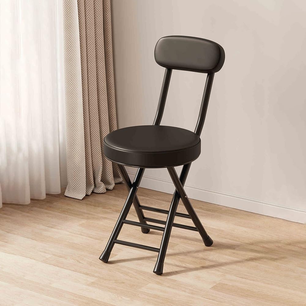 Black Padded Folding Stool W83169
