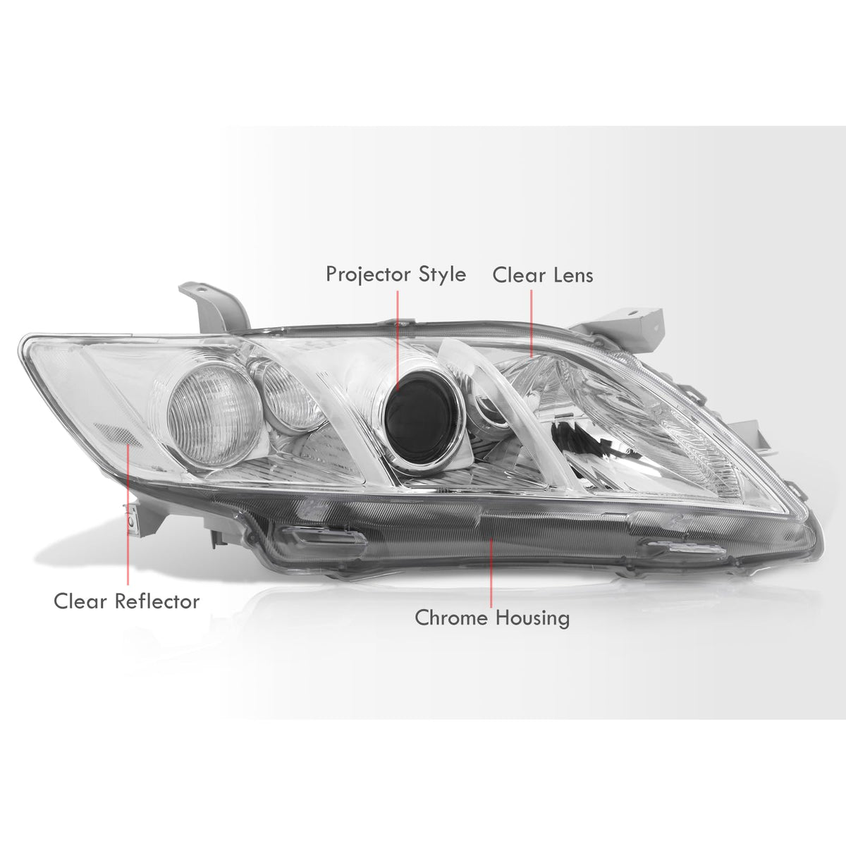 Chrome Housing Clear Lens Projector Headlights Pair X57885