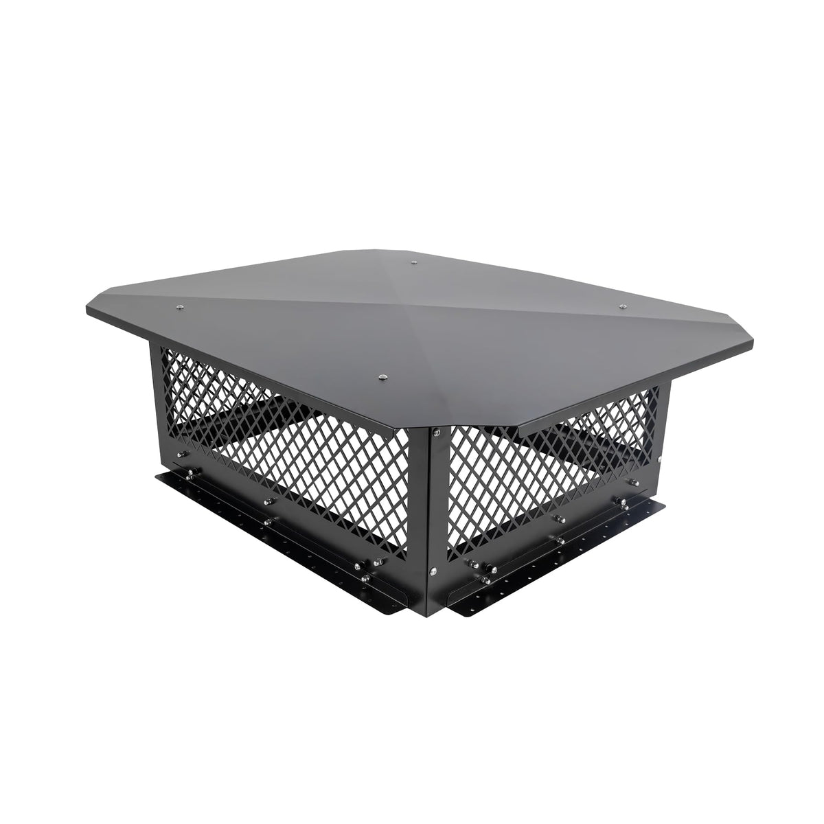 Black Galvanized Steel Chimney Cap J854926
