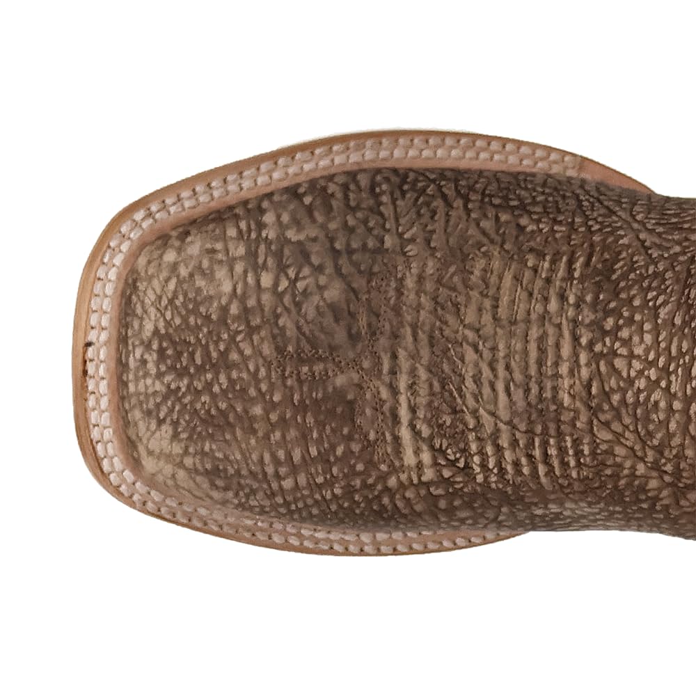 Brown Embroidered Bison Square Toe Pull On Dress Boots H562756