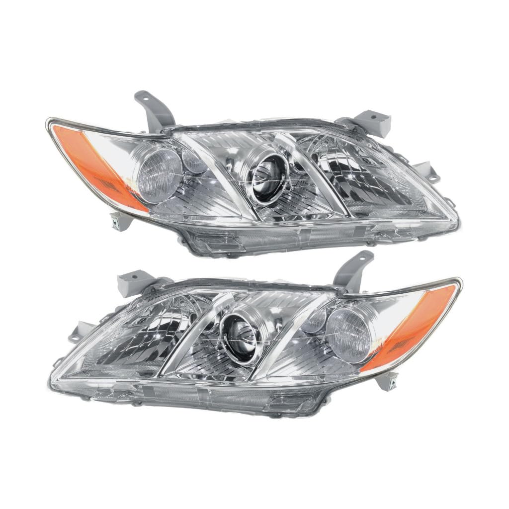 Toyota Camry 2007 2008 2009 Headlights Driver And Passenger Side Pair Amber Clear Lens M39462