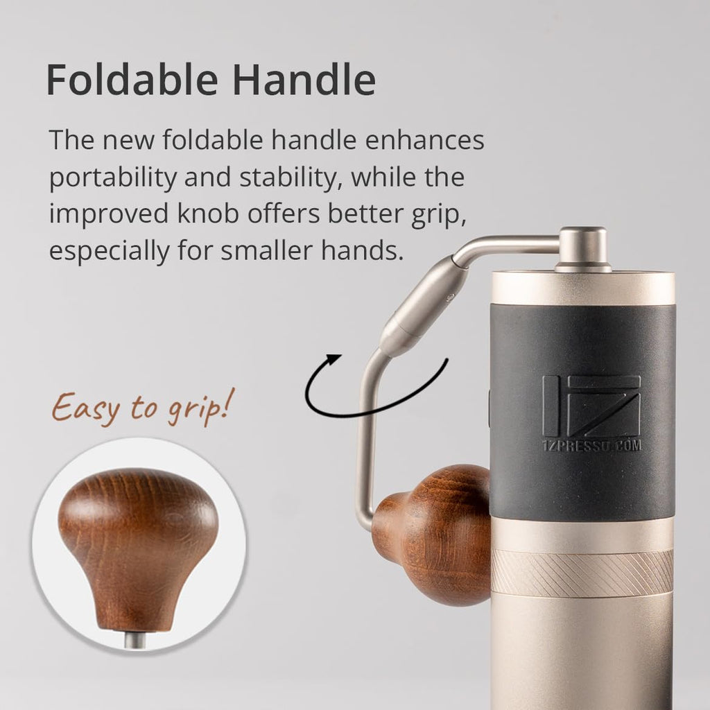 Manual Coffee Grinder Silver Stainless Steel Conical Burr O81381
