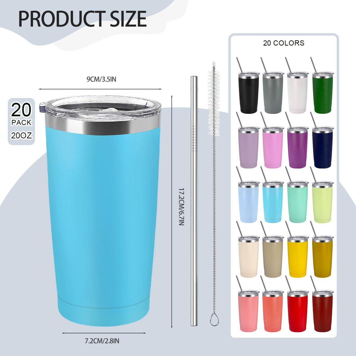 20 Pack Stainless Steel Insulated Tumbler X2123