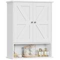 White Over The Toilet Bathroom Wall Cabinet with Adjustable Shelf I485887