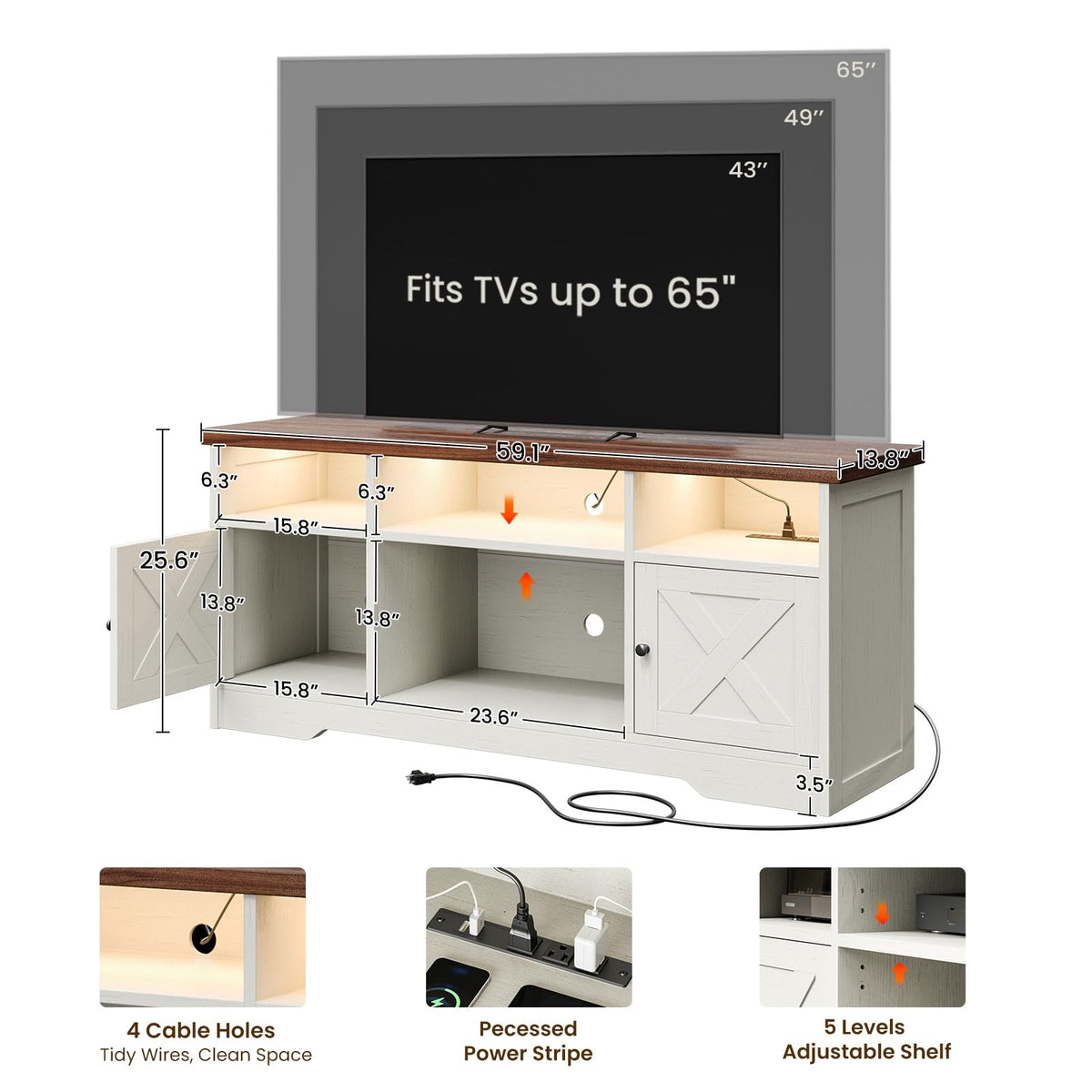 White TV Stand T6322