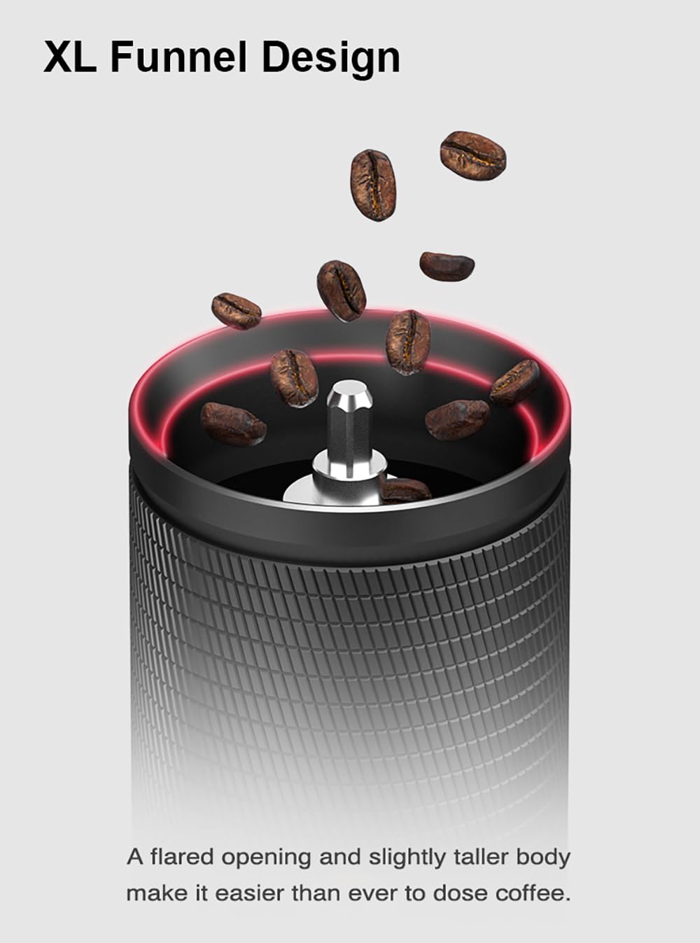 Manual Coffee Grinder 30g CNC Stainless Steel Conical Burr Matte Black M66297