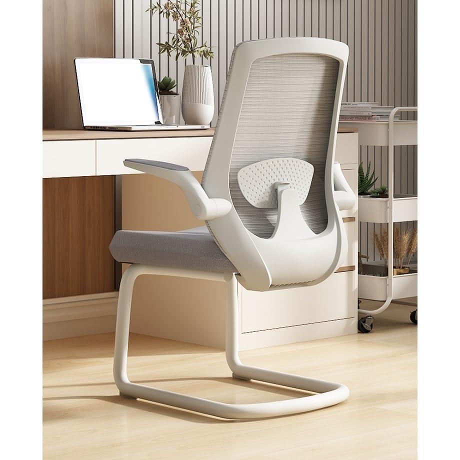 Orange Mesh Office Chair with Adjustable Armrests J84913
