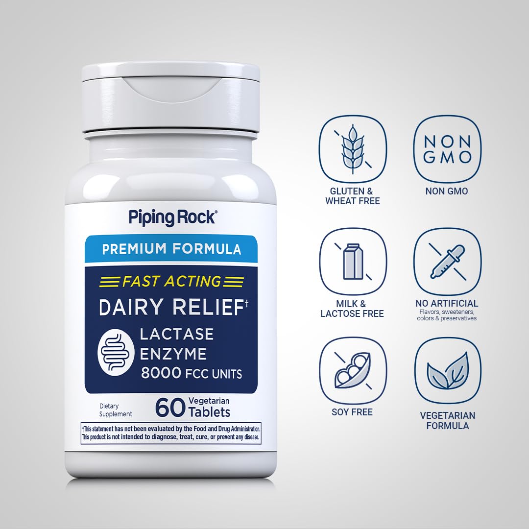 Lactase Enzyme 8000 FCC 60 Tablets V75228