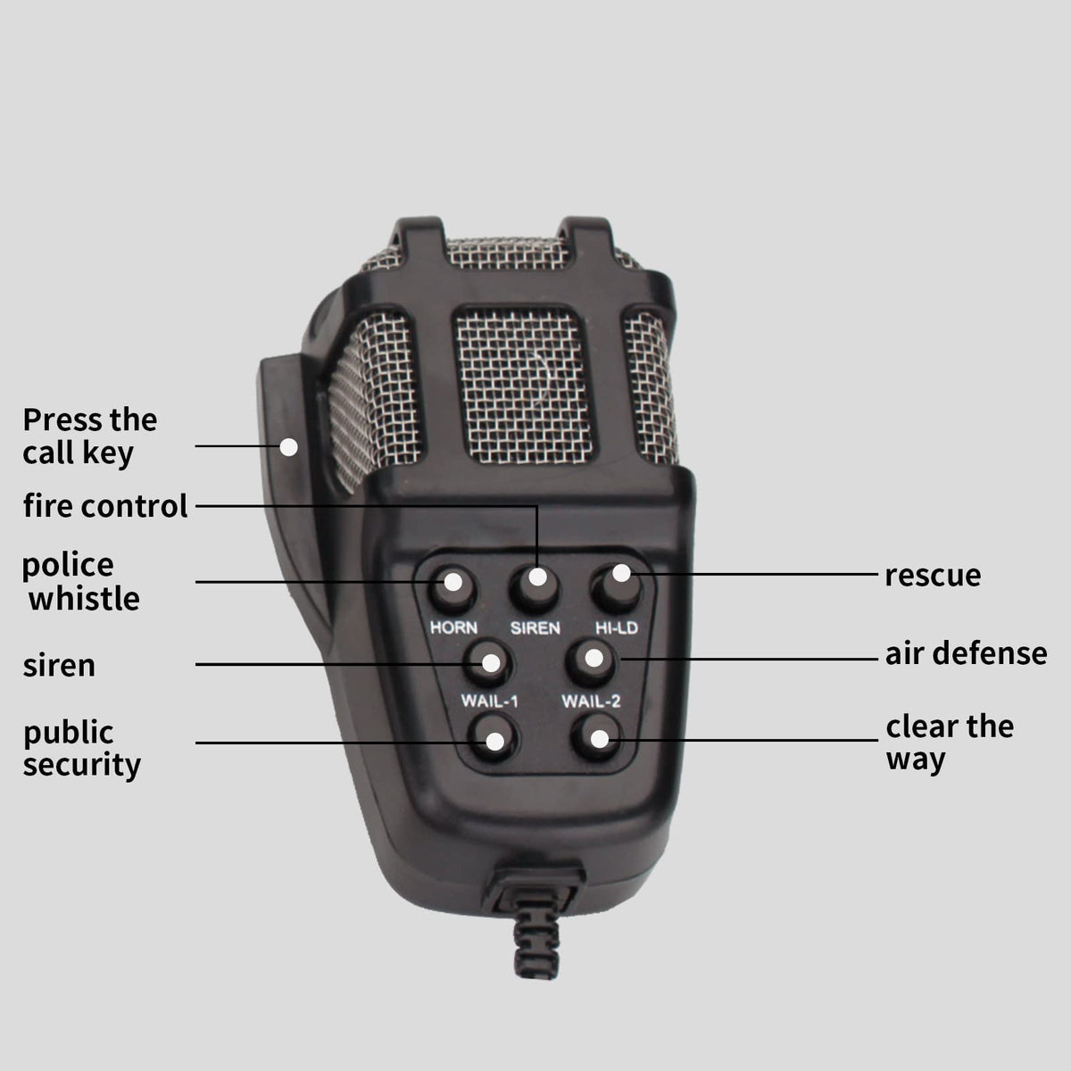 7 Tone Car Siren PA System Megaphone Speaker O40997