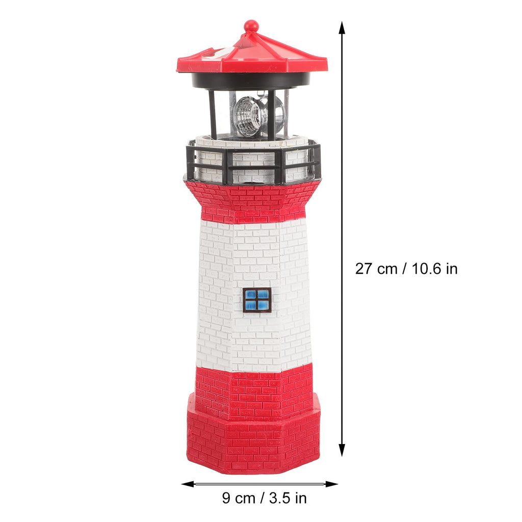 Solar Powered Rotating Lighthouse Resin LED Light Z771048