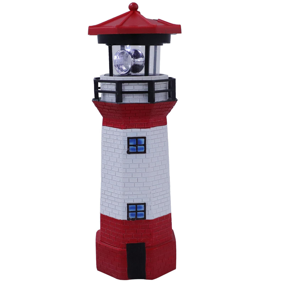 Solar Powered Rotating Lighthouse Resin LED Light Z771048