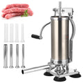 3L Hand Crank Stainless Steel Sausage Stuffer with 8 Tubes F7004