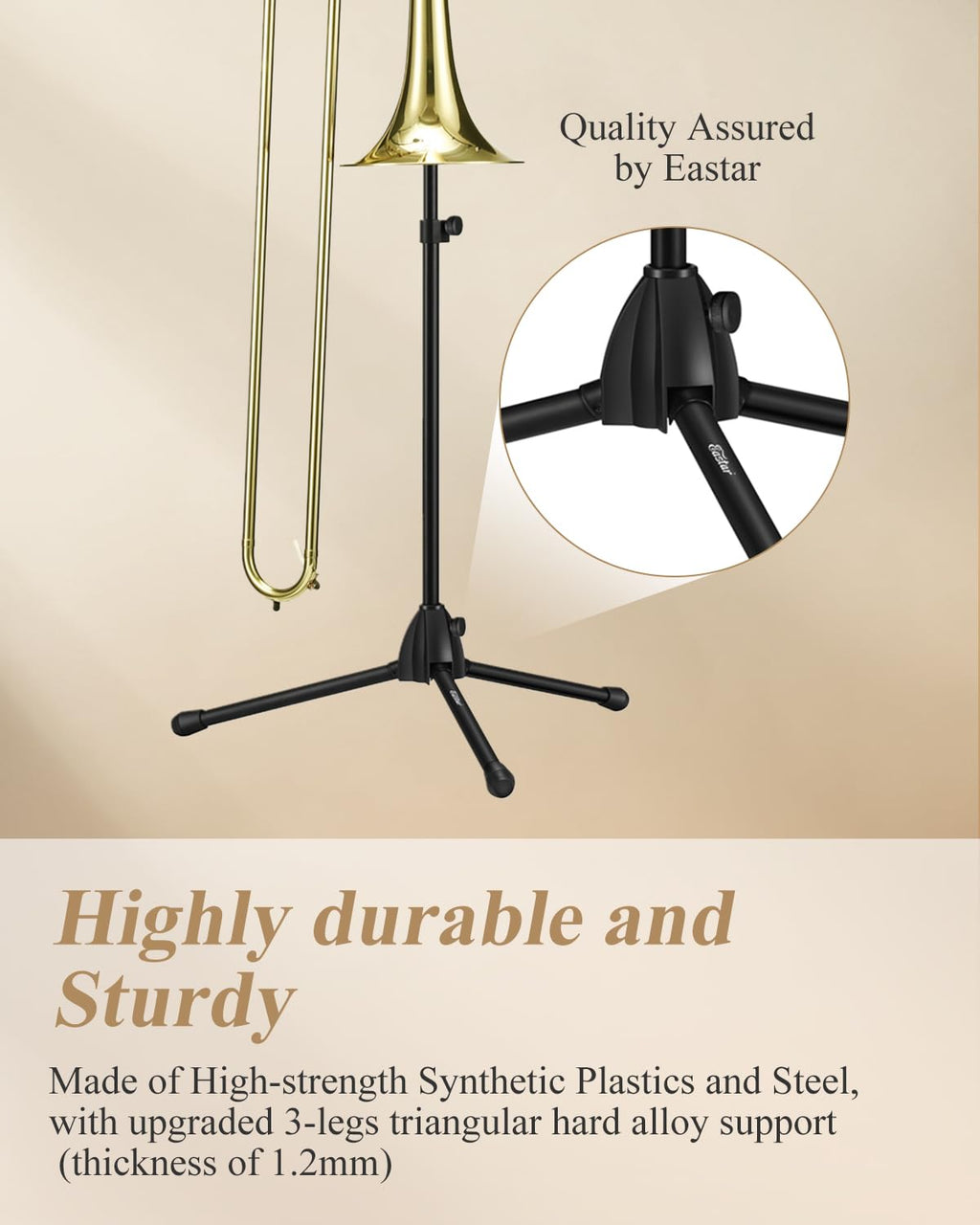 Adjustable Tenor Bass Trombone Stand with Bag T9743