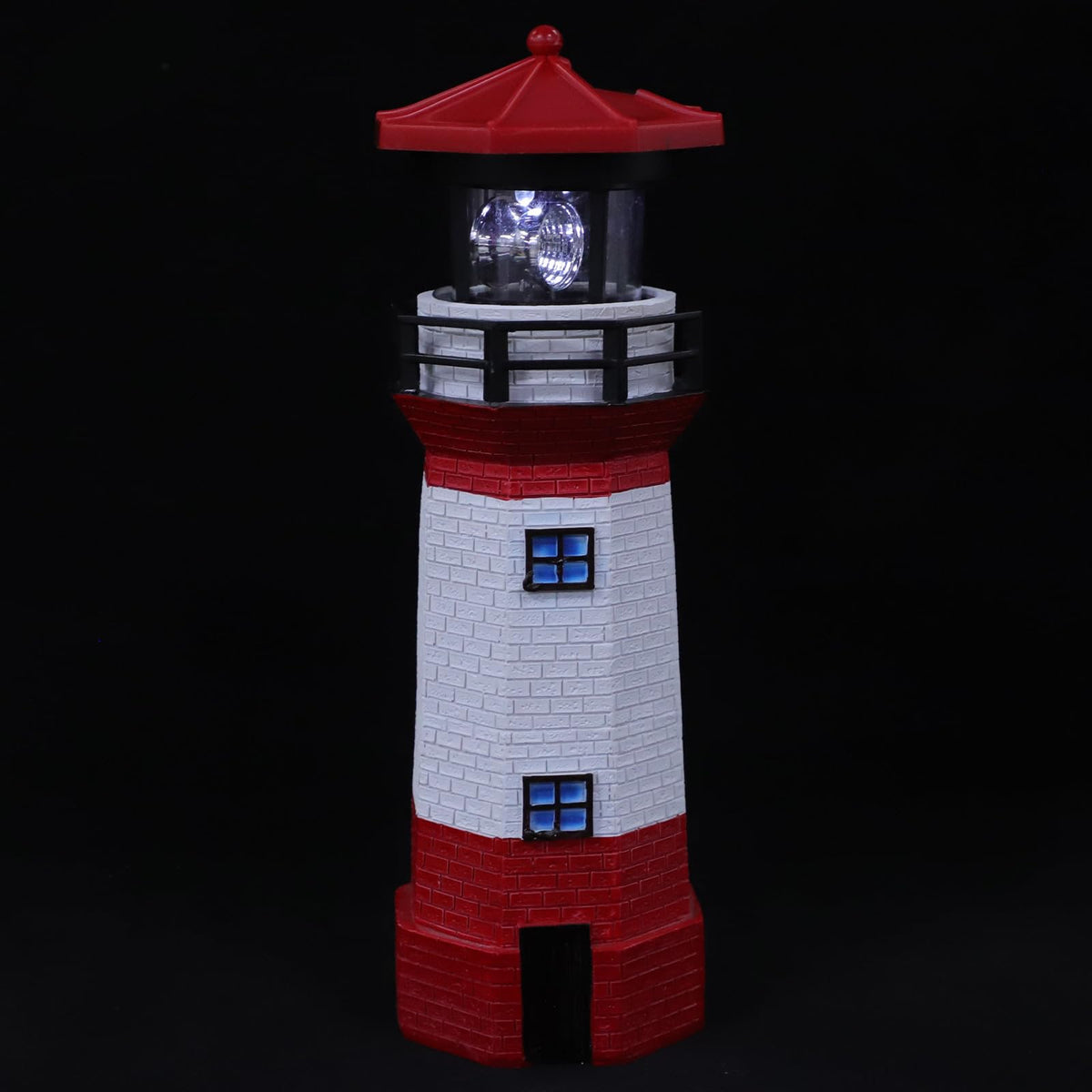 Solar Powered Rotating Lighthouse Resin LED Light Z771048