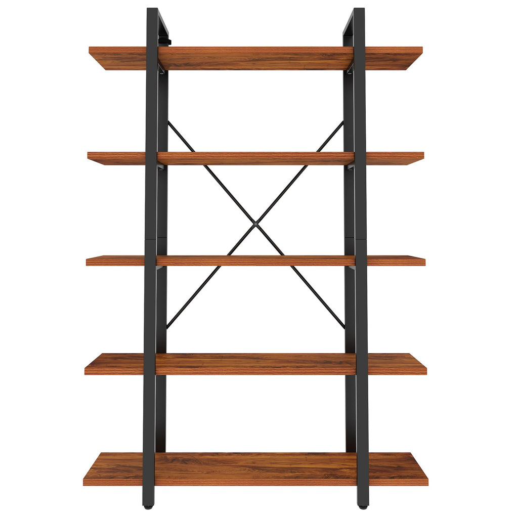 5 Tier Wood and Metal Bookshelf F87348