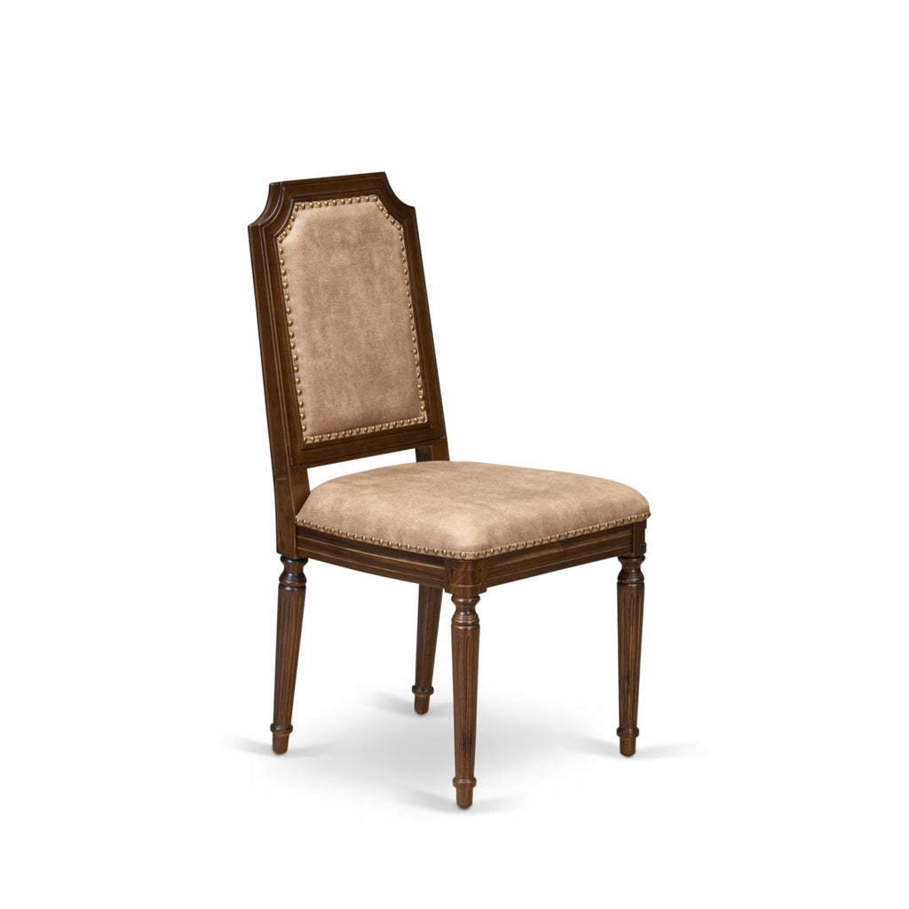 9 Piece Kitchen Table Set with 8 Beige Polyester Fabric Chairs D10092