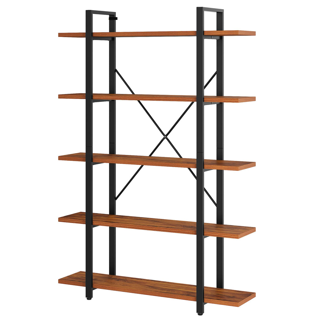 5 Tier Wood and Metal Bookshelf F87348