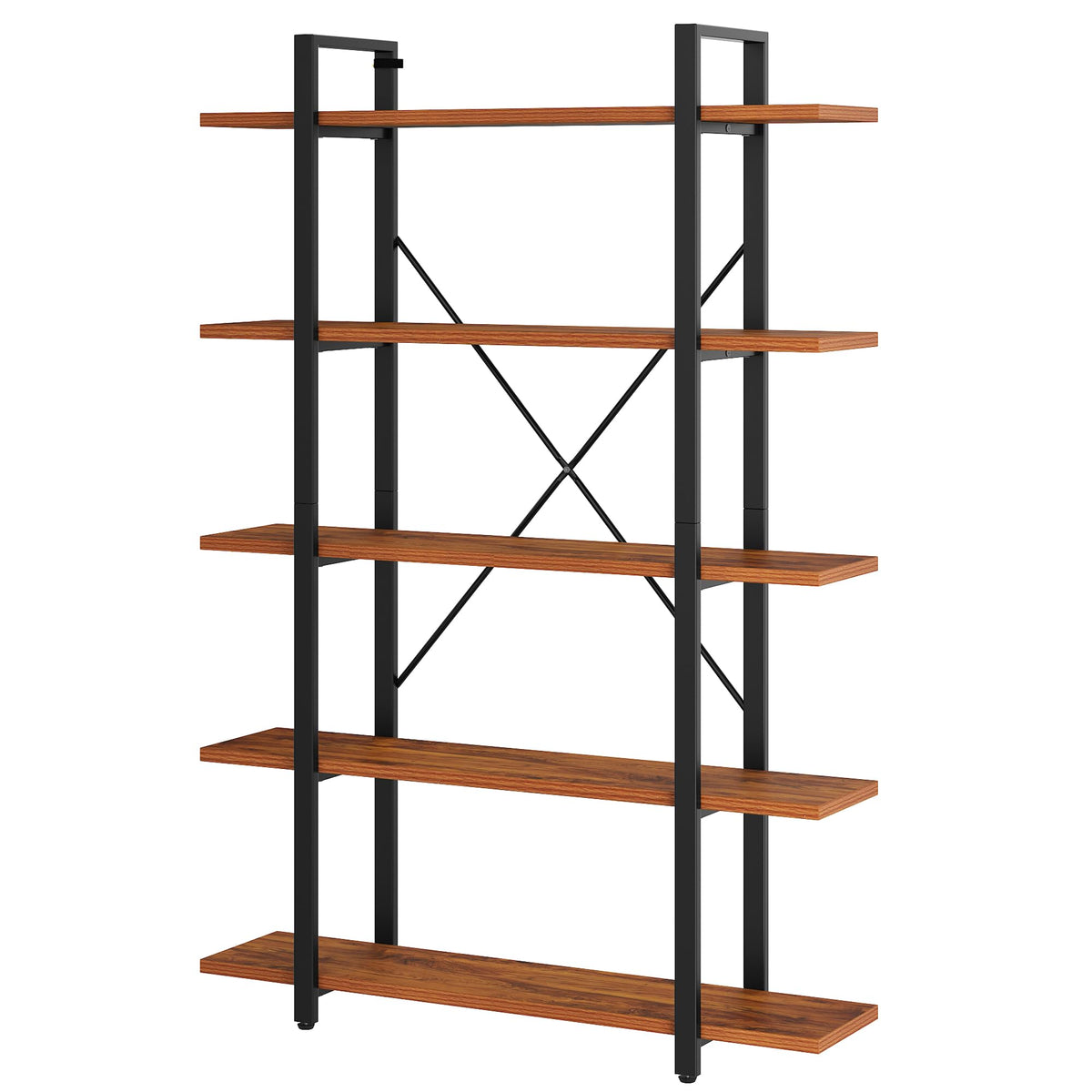 5 Tier Wood and Metal Bookshelf F87348