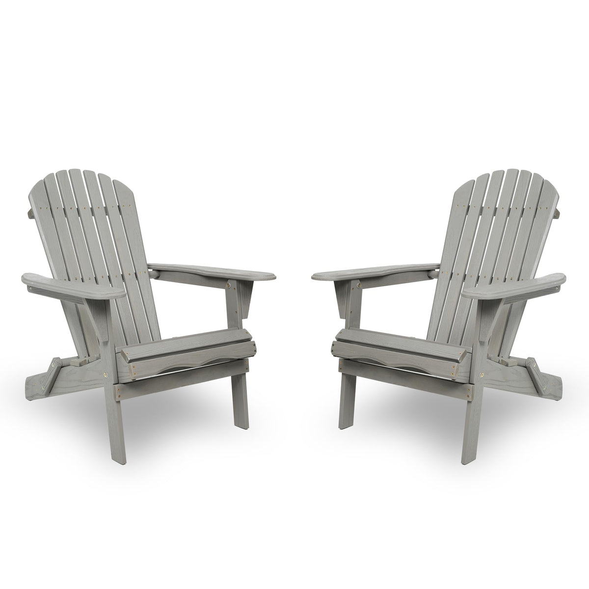 Wood Folding Adirondack Chair Set of 2 Solid Cedar A67462