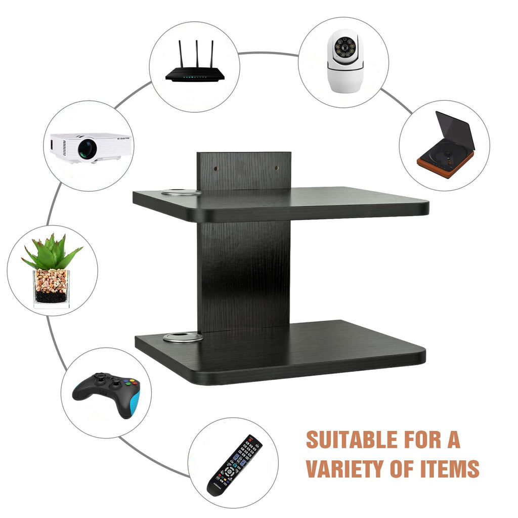 Black 2 Tier Projector Wall Mount M889