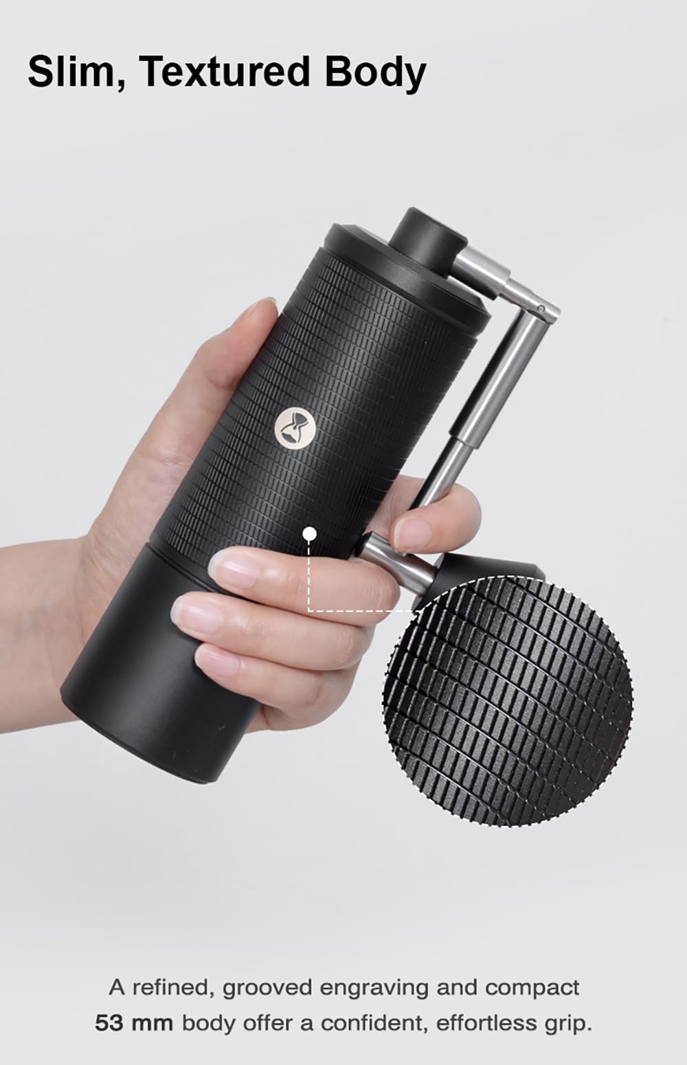 Manual Coffee Grinder 30g CNC Stainless Steel Conical Burr Matte Black M66297