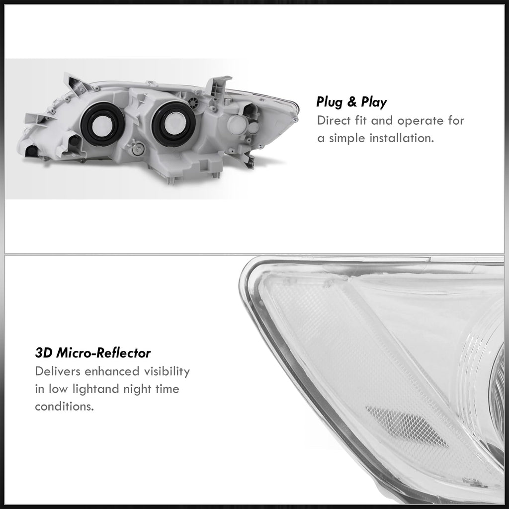 Chrome Housing Clear Lens Projector Headlights Pair X57885