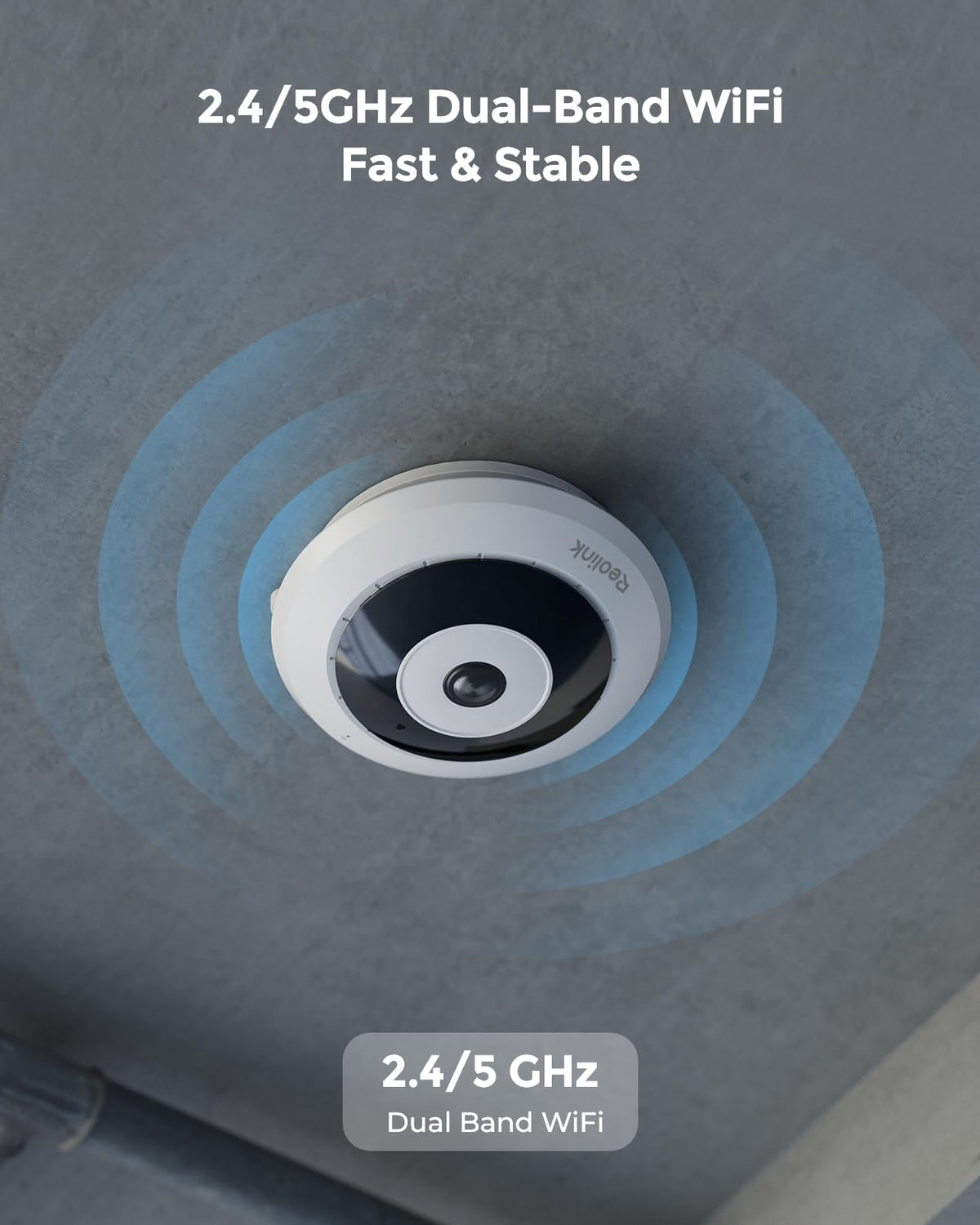 WiFi Security Fisheye Camera, 2K+ 6MP 360° Panorama F14443