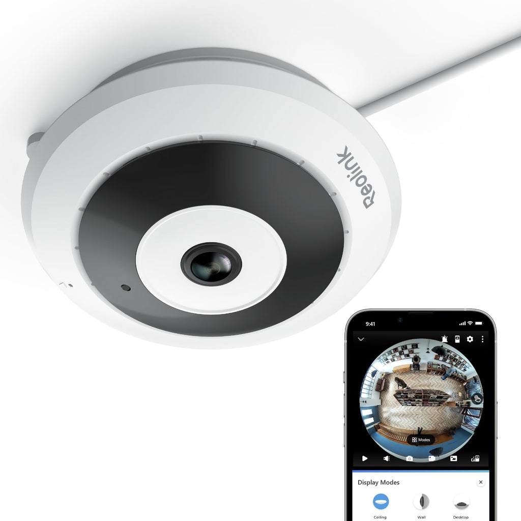 WiFi Security Fisheye Camera, 2K+ 6MP 360° Panorama F14443