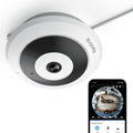 WiFi Security Fisheye Camera, 2K+ 6MP 360° Panorama F14443