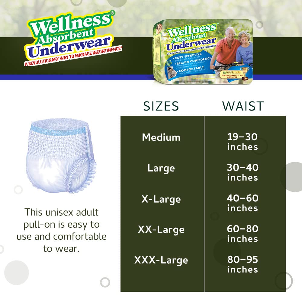 Absorbent Underwear Size X-Large 12 Count with Booster Pads 20 Count A3106
