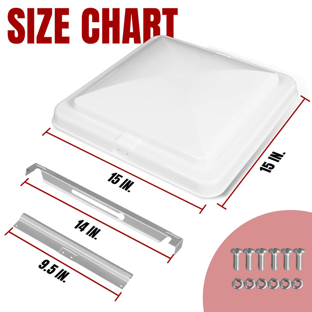 2 Pack 14 Inch White RV Vent Covers J97046