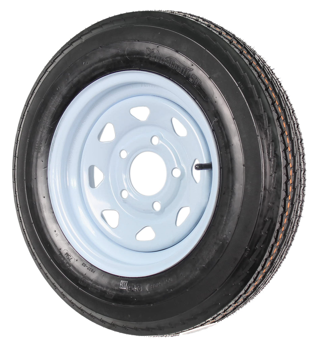 2-Pack Trailer Tire Rim Assembly 5.30-12 5 Lug White LRC V2892