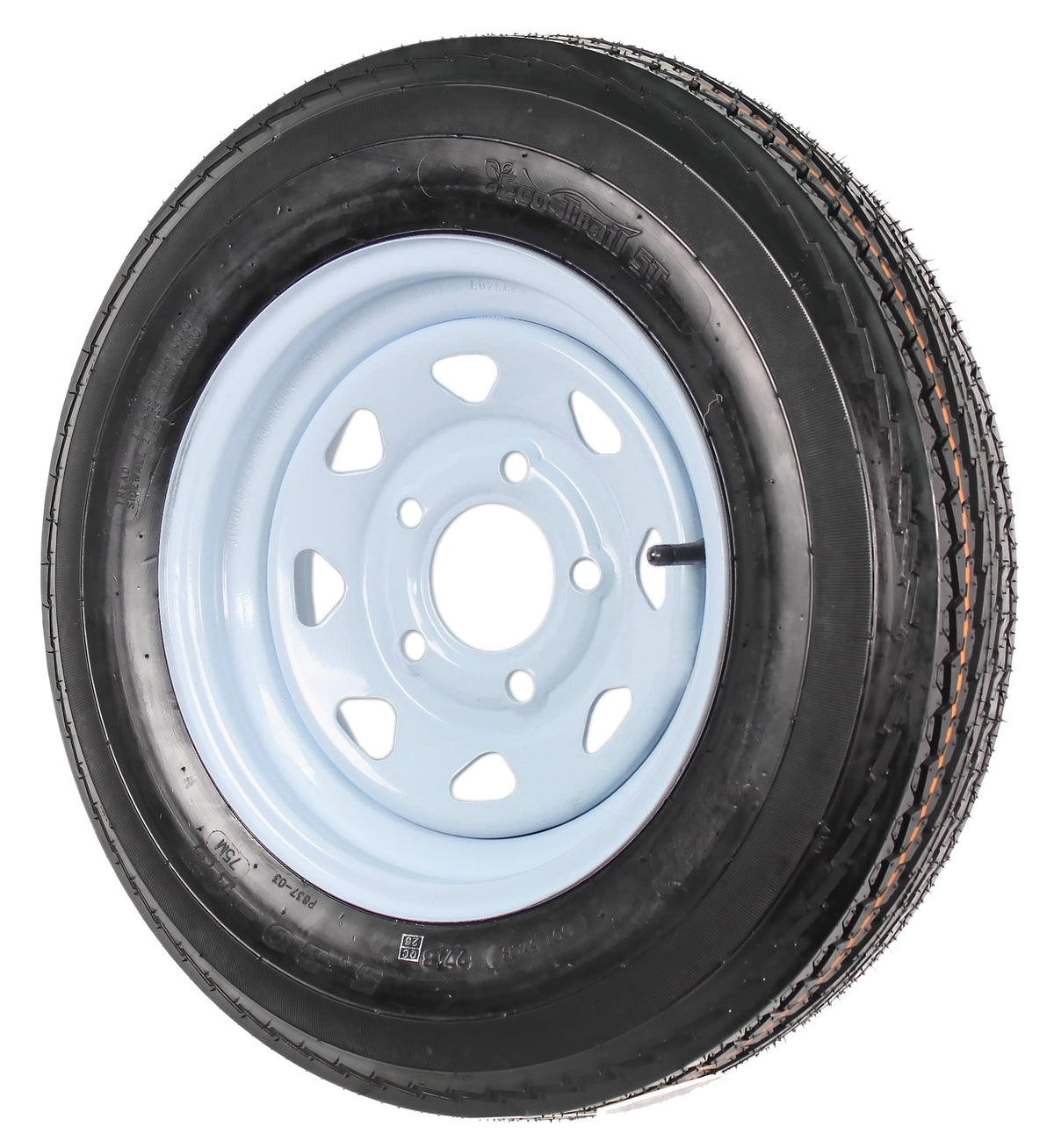 2-Pack Trailer Tire Rim Assembly 5.30-12 5 Lug White LRC V2892