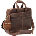 Full-Grain Leather Laptop Briefcase M9906