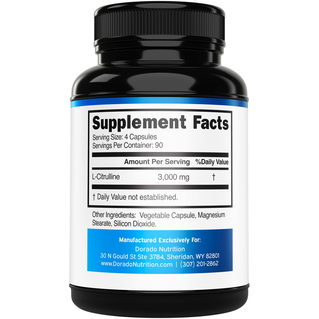 L Citrulline 3000mg 360 Capsules Vegan Non-GMO E166