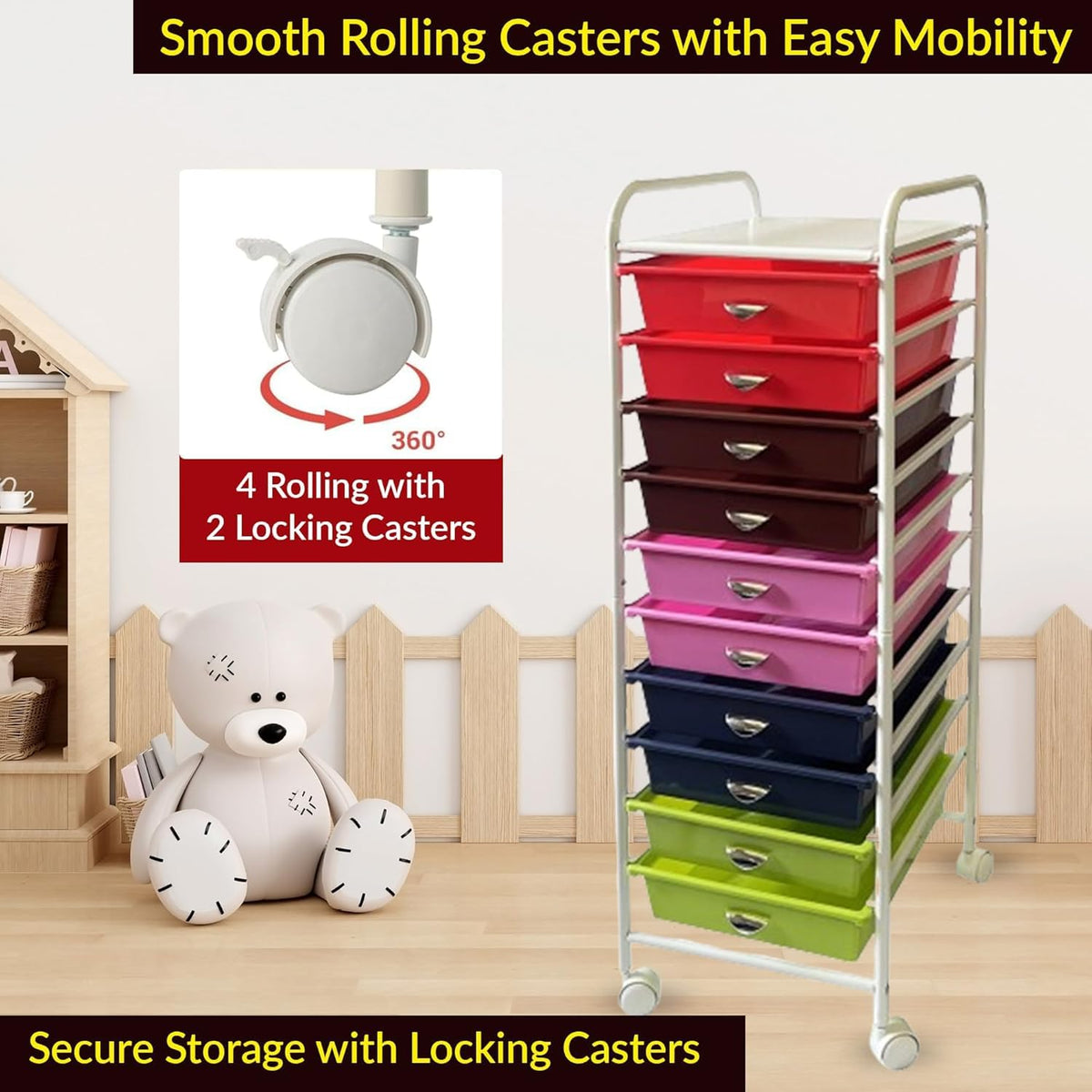 10 Drawer Rolling Storage Organizer U218765