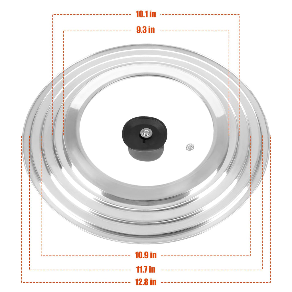 Universal Lid for Pots and Pans Skillets 8.2-12.5 Inch Stainless Steel C142886