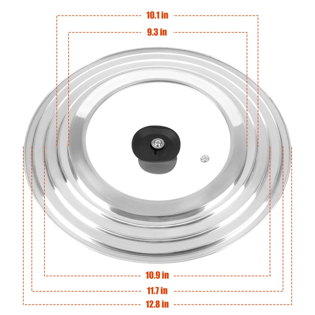 Universal Lid for Pots and Pans Skillets 8.2-12.5 Inch Stainless Steel C142886