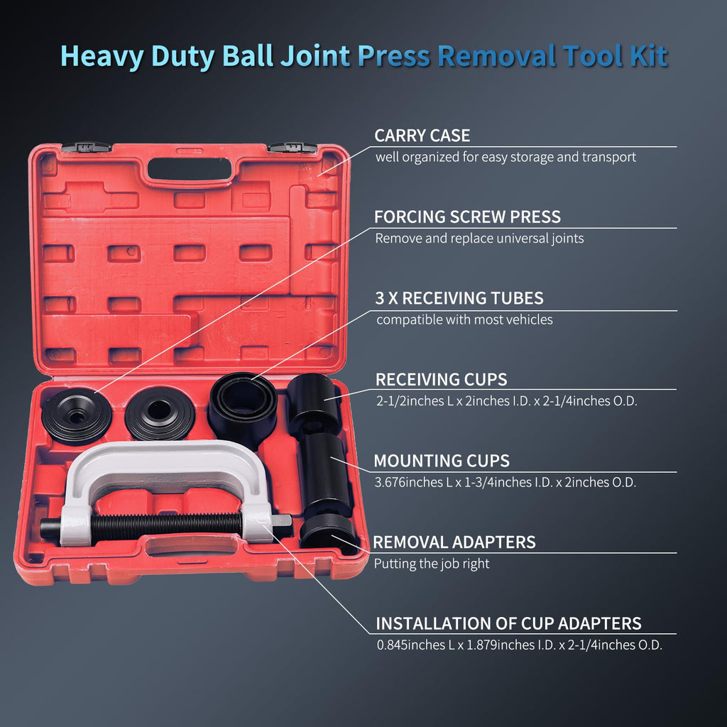 10pcs Ball Joint Press Removal/Installation Tool with 4 Wheel Drive Adapters C608225
