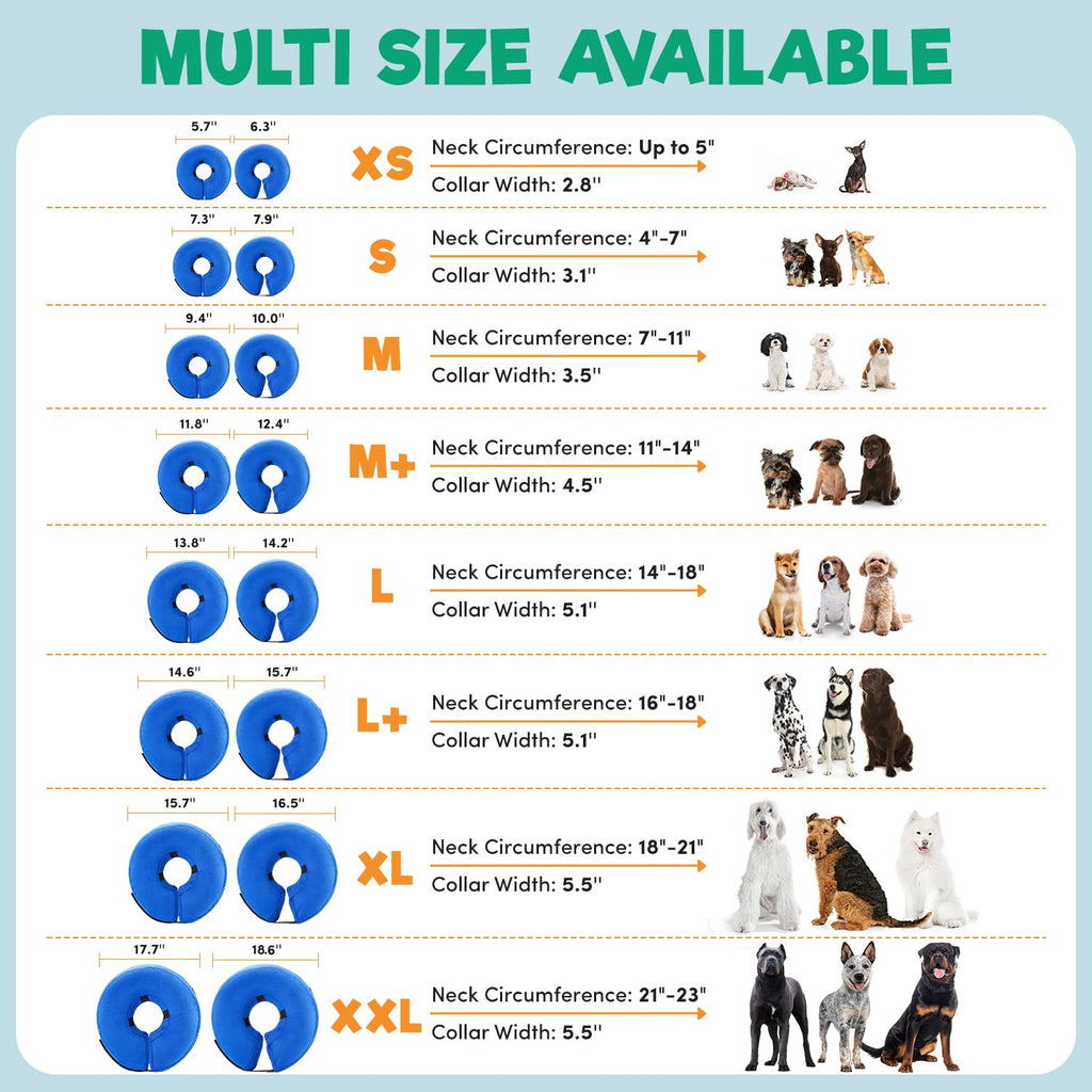 Inflatable Dog Cone Collar Alternative Large Blue N427