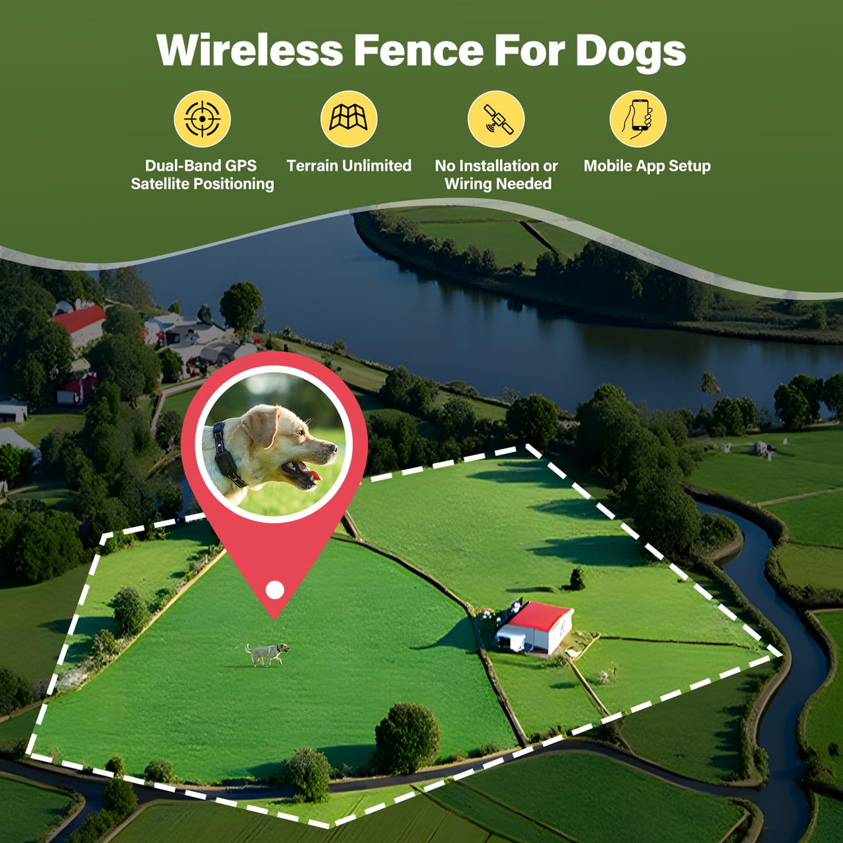 Wireless Dog Collar Fence System with Remote Training U467